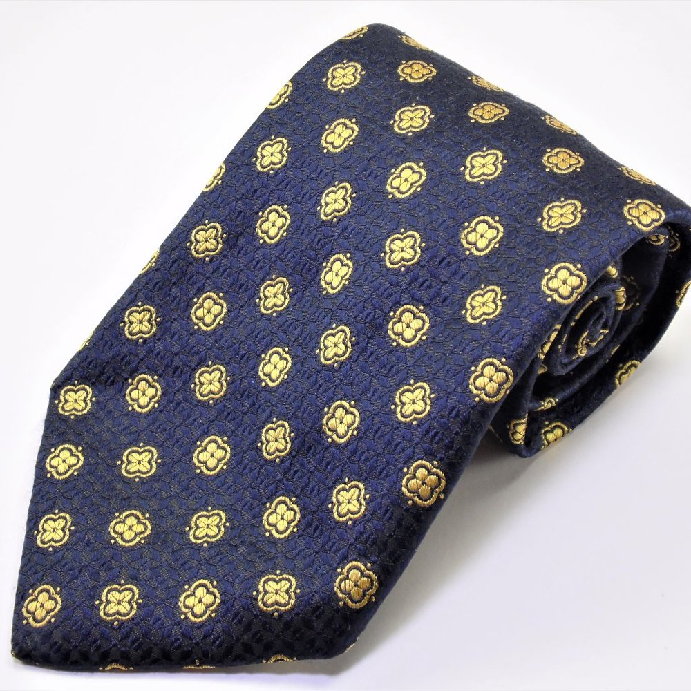 Brooksfield Navy Multicolor 100% Silk Mens Necktie